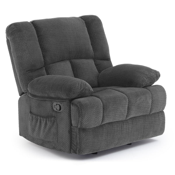 English Elm Oversized Rocking Rocker Recliner Chair with Ergonomic Support, Quick Tool-Free Assembly, Plush Comfort Grey T3623P379954