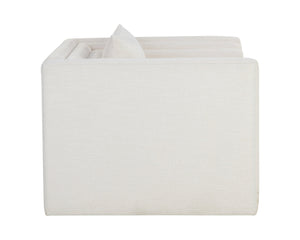 Sunpan Kira Armchair - Modern Design with Soft Geometric Lines, Durable Performance Fabric, Handcrafted Elegance Heather Ivory Tweed