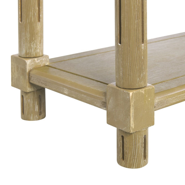 English Elm Narrow End Tables Set of 2 with Open Lower Shelf Slim Wood Living Room Accent Oak B2751P436465
