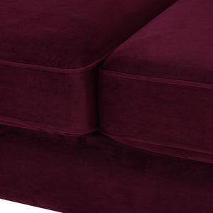 English Elm Jack 84" Modern Tuxedo Tufted Sofa, Burgundy Velvet