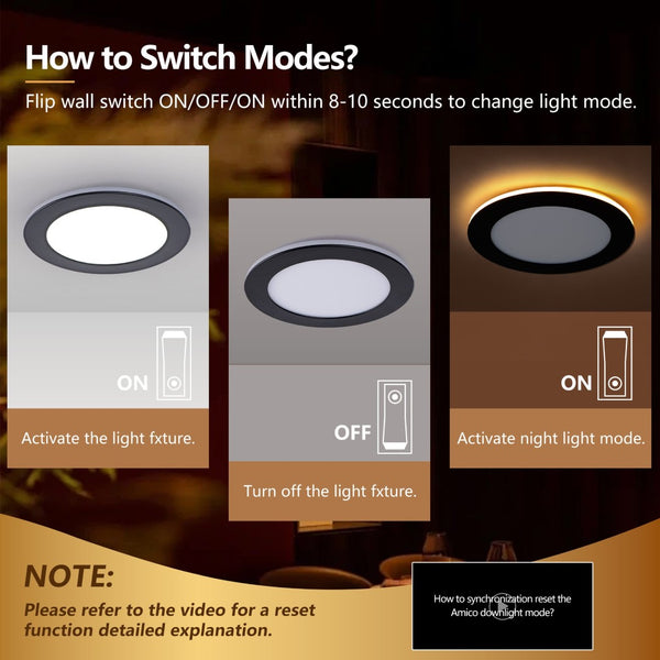 English Elm 6 Pack Slim Canless Wafer Ceiling Lights Dimmable 5cct Selectable for Any Room W2312P416003