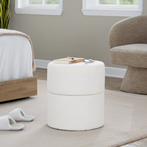 English Elm Wood Lidded Storage Ottoman Handwoven Wool Artisan Texture for Bohemian Living Spaces B202P471514