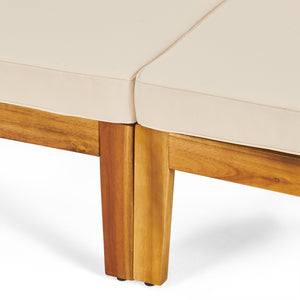 English Elm Christopher Knight Home® - GRENADA Armless Acacia Bench with Sleek Mid-Century Frame and Compact Dimensions for Entryway Living Room Beige 63699.00BGE