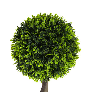 English Elm Christopher Knight Home® - 34" Artificial Topiary Boxwood Tree Double Ball Set of 2 with Black Pots — Lifelike, Pre-Potted Décor, Low-Maintenance (33.5" H) N772P286767G