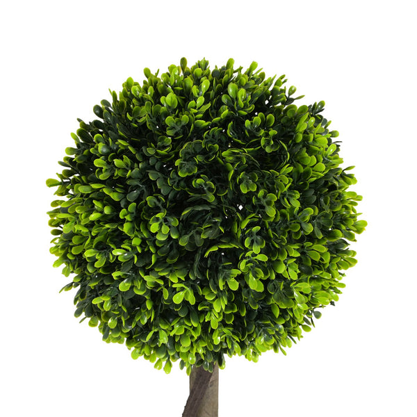 English Elm Christopher Knight Home® - 34" Artificial Topiary Boxwood Tree Double Ball Set of 2 with Black Pots — Lifelike, Pre-Potted Décor, Low-Maintenance (33.5" H) N772P286767G