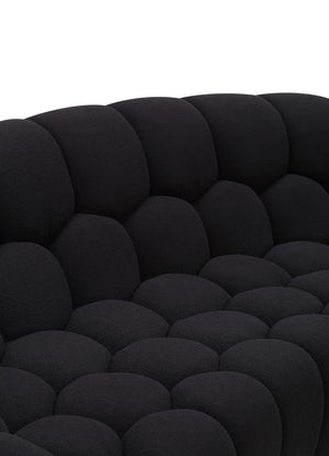 VIG Furniture Divani Casa Yolonda - Modern Curved Black Fabric Sofa Set VGEV-2126C-SET-BLK