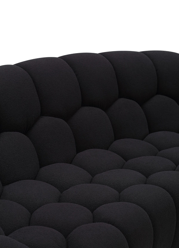 VIG Furniture Divani Casa Yolonda - Modern Curved Black Fabric Sofa VGEV-2126C-SOFA-BLK
