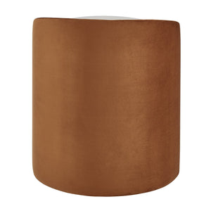New Pacific Direct Vinda Velvet Ottoman - Chic Multi-functional Footrest, Side Table & Stool In Serene Terracotta/Cream Serene Terracotta,Serene Cream 100% Polyester 1600084-7048-npd