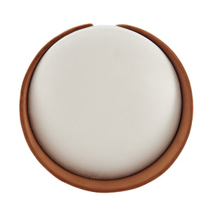 New Pacific Direct Vinda Velvet Ottoman - Chic Multi-functional Footrest, Side Table & Stool In Serene Terracotta/Cream Serene Terracotta,Serene Cream 100% Polyester 1600084-7048-npd