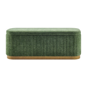 New Pacific Direct Clinton Luxe Storage Bench - Chic Green Fabric With Hidden Compartment For Clutter-free Living Spaces Seneca Green 100% Polyester 1600093-714-npd