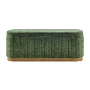 New Pacific Direct Clinton Luxe Storage Bench - Chic Green Fabric With Hidden Compartment For Clutter-free Living Spaces Seneca Green 100% Polyester 1600093-714-npd