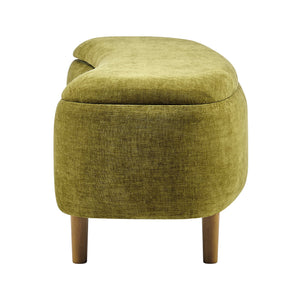 New Pacific Direct Leony Chenille Storage Bench With Lifting Cushion And Charming Chestnut Wood Legs For Stylish Spaces Seneca Olive 100% Polyester 1600094-713-npd