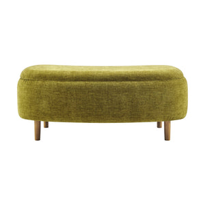 New Pacific Direct Leony Chenille Storage Bench With Lifting Cushion And Charming Chestnut Wood Legs For Stylish Spaces Seneca Olive 100% Polyester 1600094-713-npd
