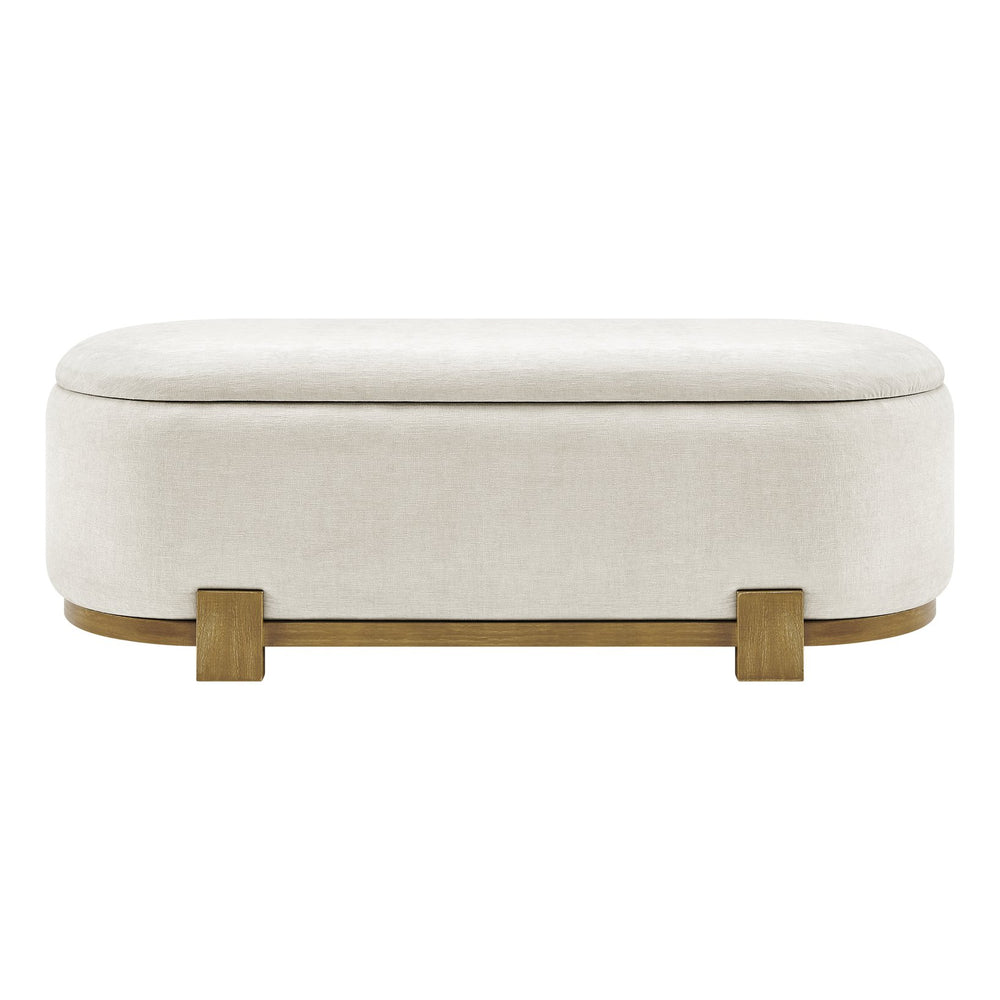 New Pacific Direct Ayleen Chenille Storage Bench - Stylish, Cozy Seating With Hidden Storage For Modern Homes And Spaces Seneca Beige 100% Polyester 1600095-710-npd