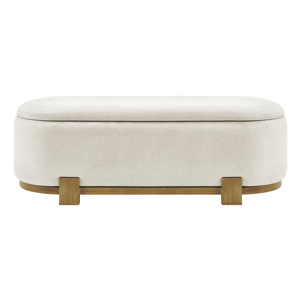 New Pacific Direct Ayleen Chenille Storage Bench - Stylish, Cozy Seating With Hidden Storage For Modern Homes And Spaces Seneca Beige 100% Polyester 1600095-710-npd