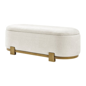 New Pacific Direct Ayleen Chenille Storage Bench - Stylish, Cozy Seating With Hidden Storage For Modern Homes And Spaces Seneca Beige 100% Polyester 1600095-710-npd