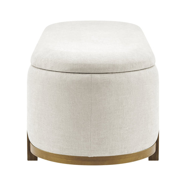 New Pacific Direct Ayleen Chenille Storage Bench - Stylish, Cozy Seating With Hidden Storage For Modern Homes And Spaces Seneca Beige 100% Polyester 1600095-710-npd