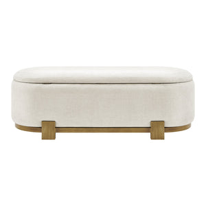 New Pacific Direct Ayleen Chenille Storage Bench - Stylish, Cozy Seating With Hidden Storage For Modern Homes And Spaces Seneca Beige 100% Polyester 1600095-710-npd