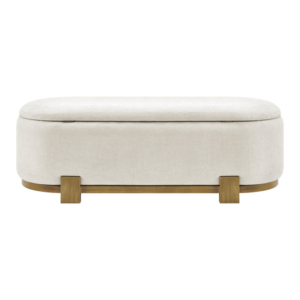New Pacific Direct Ayleen Chenille Storage Bench - Stylish, Cozy Seating With Hidden Storage For Modern Homes And Spaces Seneca Beige 100% Polyester 1600095-710-npd