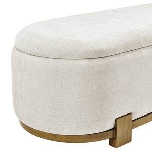 New Pacific Direct Ayleen Chenille Storage Bench - Stylish, Cozy Seating With Hidden Storage For Modern Homes And Spaces Seneca Beige 100% Polyester 1600095-710-npd