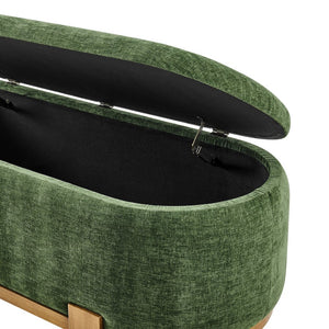 New Pacific Direct Ayleen Chenille Storage Bench - Stylish, Cozy Seating With Hidden Storage For Modern Homes And Spaces Seneca Green 100% Polyester 1600095-714-npd