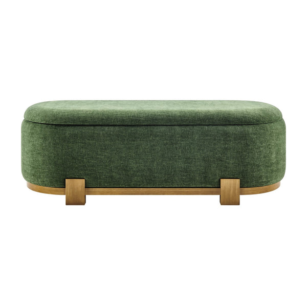 New Pacific Direct Ayleen Chenille Storage Bench - Stylish, Cozy Seating With Hidden Storage For Modern Homes And Spaces Seneca Green 100% Polyester 1600095-714-npd