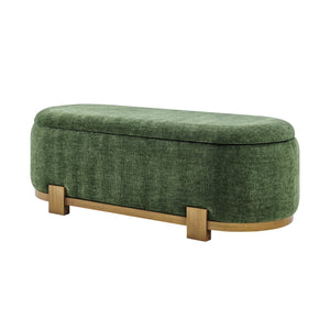 New Pacific Direct Ayleen Chenille Storage Bench - Stylish, Cozy Seating With Hidden Storage For Modern Homes And Spaces Seneca Green 100% Polyester 1600095-714-npd