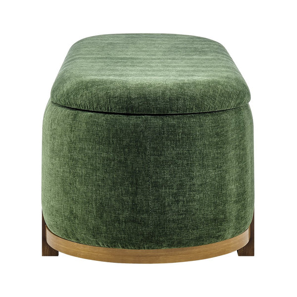 New Pacific Direct Ayleen Chenille Storage Bench - Stylish, Cozy Seating With Hidden Storage For Modern Homes And Spaces Seneca Green 100% Polyester 1600095-714-npd