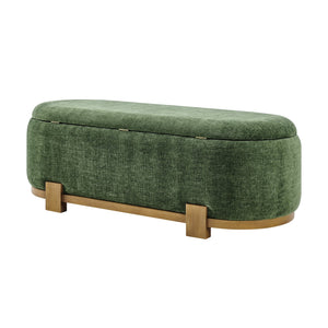 New Pacific Direct Ayleen Chenille Storage Bench - Stylish, Cozy Seating With Hidden Storage For Modern Homes And Spaces Seneca Green 100% Polyester 1600095-714-npd