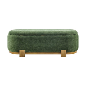New Pacific Direct Ayleen Chenille Storage Bench - Stylish, Cozy Seating With Hidden Storage For Modern Homes And Spaces Seneca Green 100% Polyester 1600095-714-npd