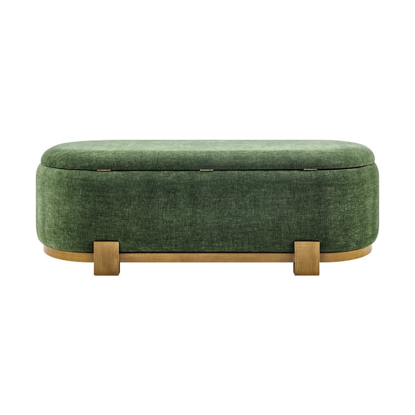 New Pacific Direct Ayleen Chenille Storage Bench - Stylish, Cozy Seating With Hidden Storage For Modern Homes And Spaces Seneca Green 100% Polyester 1600095-714-npd