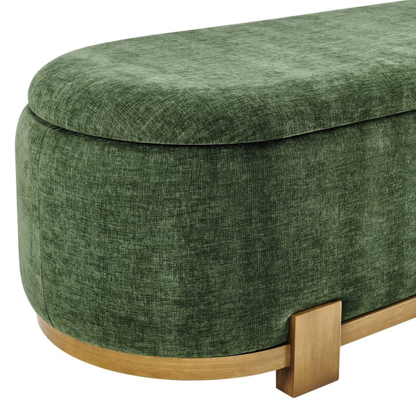 New Pacific Direct Ayleen Chenille Storage Bench - Stylish, Cozy Seating With Hidden Storage For Modern Homes And Spaces Seneca Green 100% Polyester 1600095-714-npd