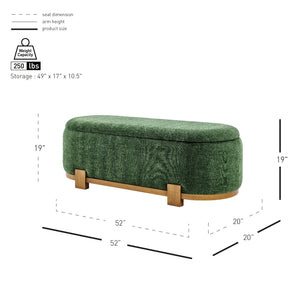 New Pacific Direct Ayleen Chenille Storage Bench - Stylish, Cozy Seating With Hidden Storage For Modern Homes And Spaces Seneca Green 100% Polyester 1600095-714-npd