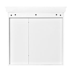 English Elm 30'' Wall-Mounted Medicine Cabinet with Mirror and Adjustable Shelves, Modern MDF Storage Organizer White N710P209425K