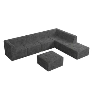 English Elm L Shape Modular Sectional Sofa - Versatile Compressed Design, Stylish Grey Corduroy Couch For Comfort W487S00269