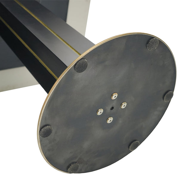 English Elm Modern Square Negotiation Table - Elegant White Sintered Stone Top With Black Legs & Gold Base W1535S00589