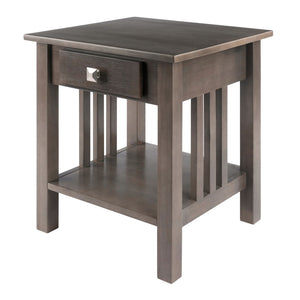 Winsome Wood Stafford Accent Table - Stylish Oyster Gray End Table With Storage Drawer & Open Shelf Design Oyster Gray Solid ,Composite Wood 16018-winsome-wood