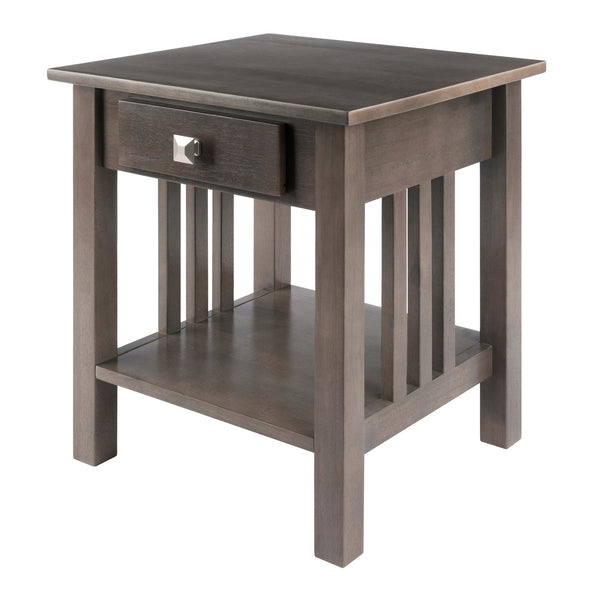 Winsome Wood Stafford Accent Table - Stylish Oyster Gray End Table With Storage Drawer & Open Shelf Design Oyster Gray Solid ,Composite Wood 16018-winsome-wood