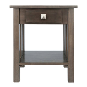 Winsome Wood Stafford Accent Table - Stylish Oyster Gray End Table With Storage Drawer & Open Shelf Design Oyster Gray Solid ,Composite Wood 16018-winsome-wood