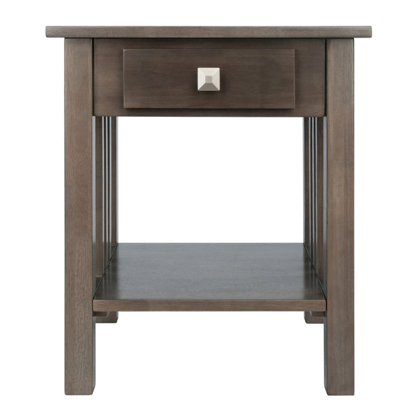 Winsome Wood Stafford Accent Table - Stylish Oyster Gray End Table With Storage Drawer & Open Shelf Design Oyster Gray Solid ,Composite Wood 16018-winsome-wood