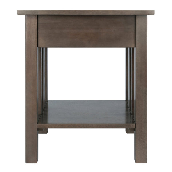 Winsome Wood Stafford Accent Table - Stylish Oyster Gray End Table With Storage Drawer & Open Shelf Design Oyster Gray Solid ,Composite Wood 16018-winsome-wood
