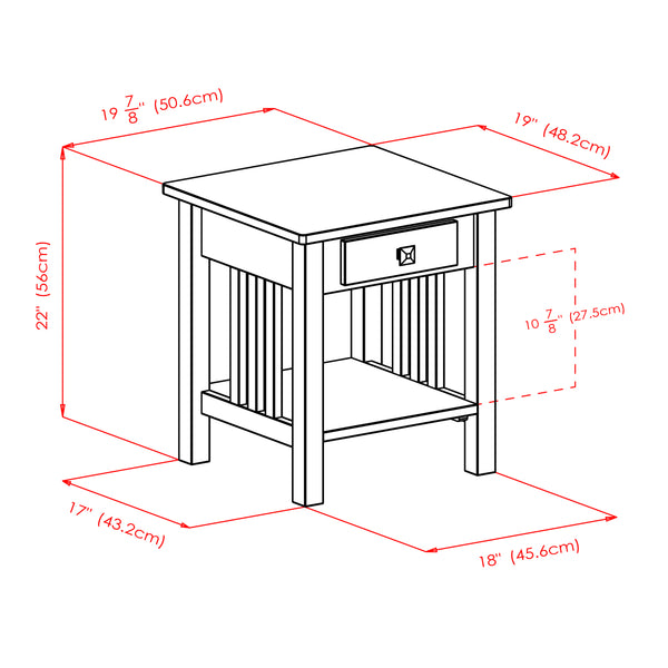 Winsome Wood Stafford Accent Table - Stylish Oyster Gray End Table With Storage Drawer & Open Shelf Design Oyster Gray Solid ,Composite Wood 16018-winsome-wood