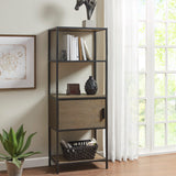 Darley Transitional 3-Shelf Bookcase with Storage Cabinet