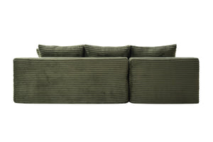 English Elm 94.5" Corduroy Cloud Sectional Deep Seat L-shape Sofa for Modern Living Rooms W5515P479910