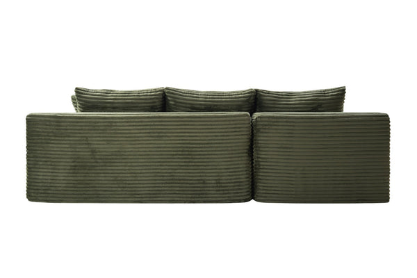 English Elm 94.5" Corduroy Cloud Sectional Deep Seat L-shape Sofa for Modern Living Rooms W5515P479910