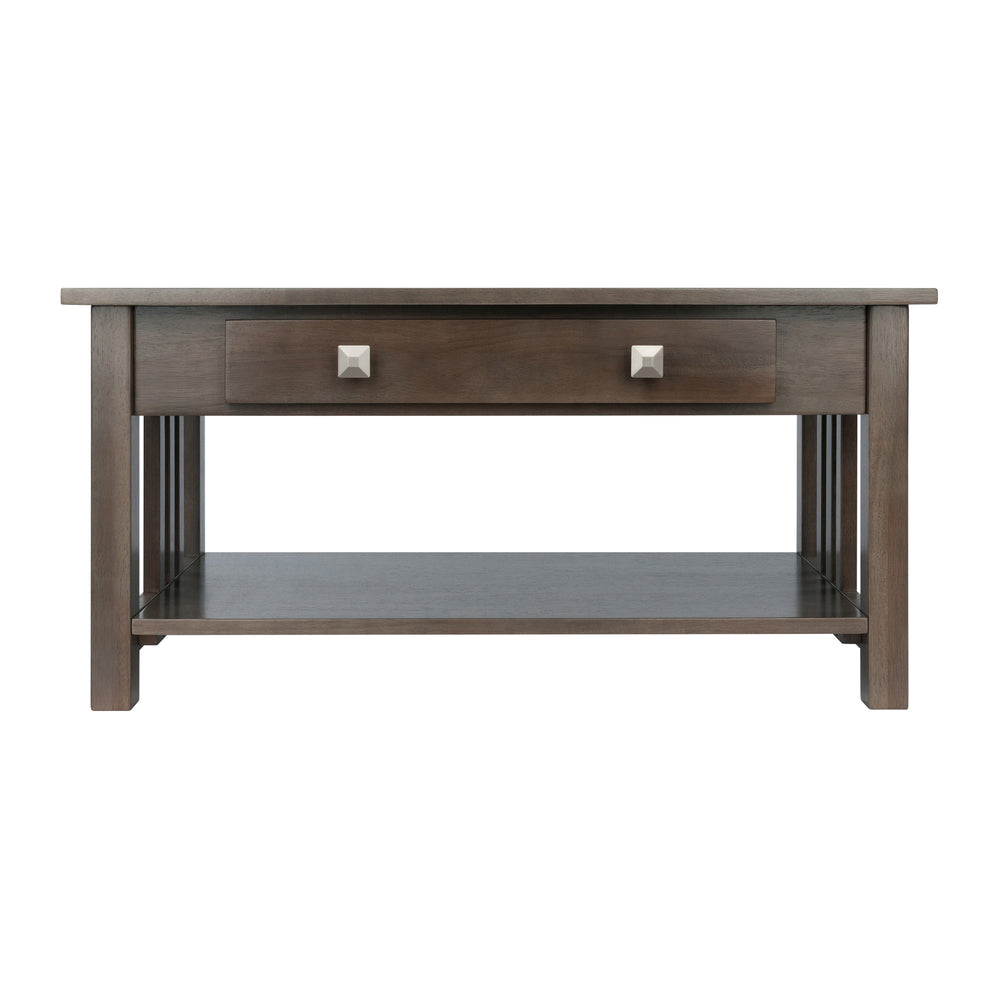Winsome Wood Stafford Coffee Table In Oyster Gray - Stylish Contemporary Design With Storage Drawer & Shelf Oyster Gray Solid ,Composite Wood 16040-winsome-wood