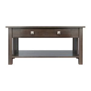 Winsome Wood Stafford Coffee Table In Oyster Gray - Stylish Contemporary Design With Storage Drawer & Shelf Oyster Gray Solid ,Composite Wood 16040-winsome-wood