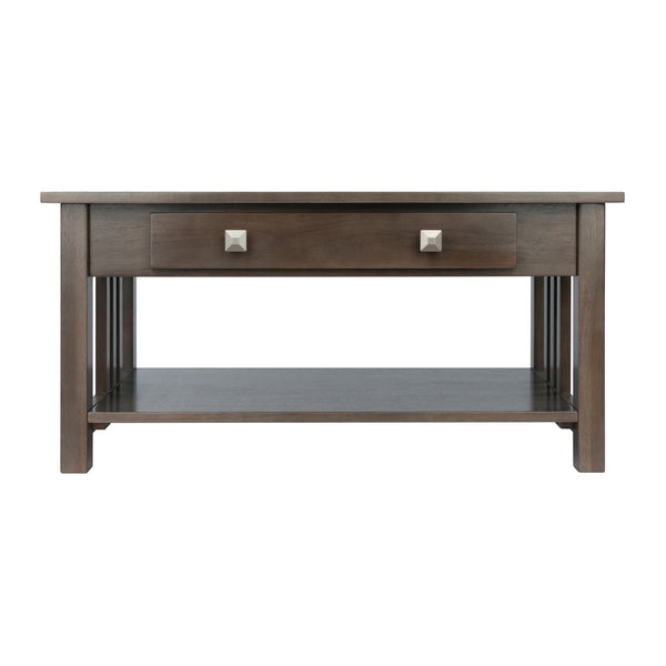 Winsome Wood Stafford Coffee Table In Oyster Gray - Stylish Contemporary Design With Storage Drawer & Shelf Oyster Gray Solid ,Composite Wood 16040-winsome-wood