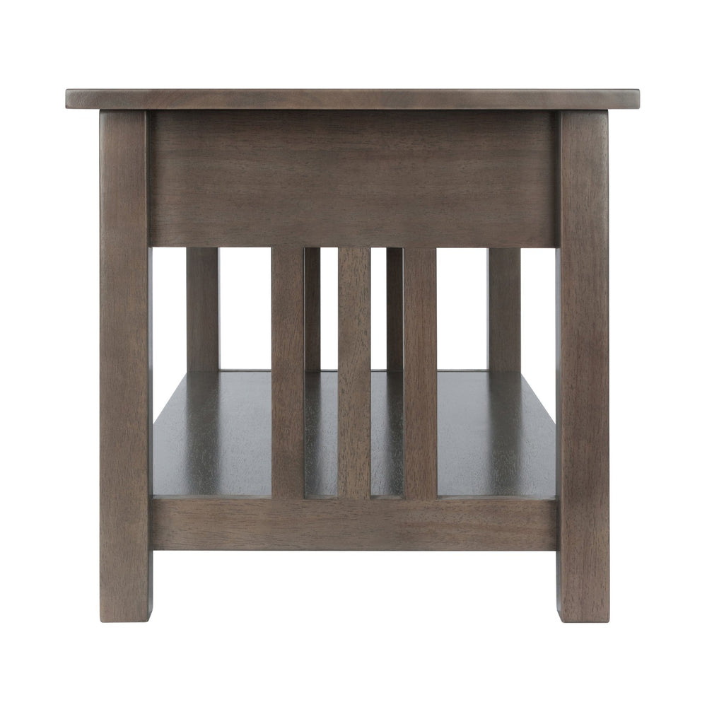 Winsome Wood Stafford Coffee Table In Oyster Gray - Stylish Contemporary Design With Storage Drawer & Shelf Oyster Gray Solid ,Composite Wood 16040-winsome-wood