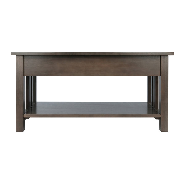 Winsome Wood Stafford Coffee Table In Oyster Gray - Stylish Contemporary Design With Storage Drawer & Shelf Oyster Gray Solid ,Composite Wood 16040-winsome-wood